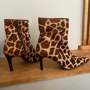 NEW! Ralph Lauren Giraffe Print Calf / Pony Hair Leather Boot SIZE 9 NEDORA